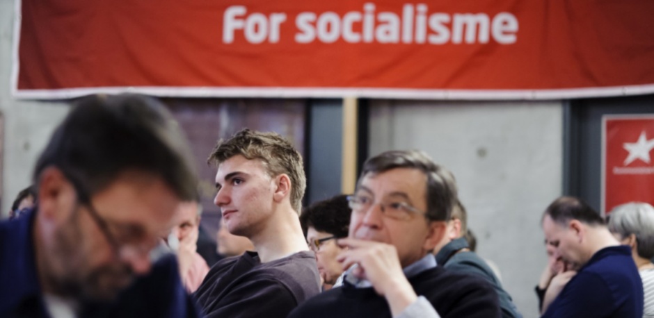 Morten Ahrendt på Kommunistisk Partis 4. kongres, hvor det blev besluttet at lave kampagnen for socialisme.